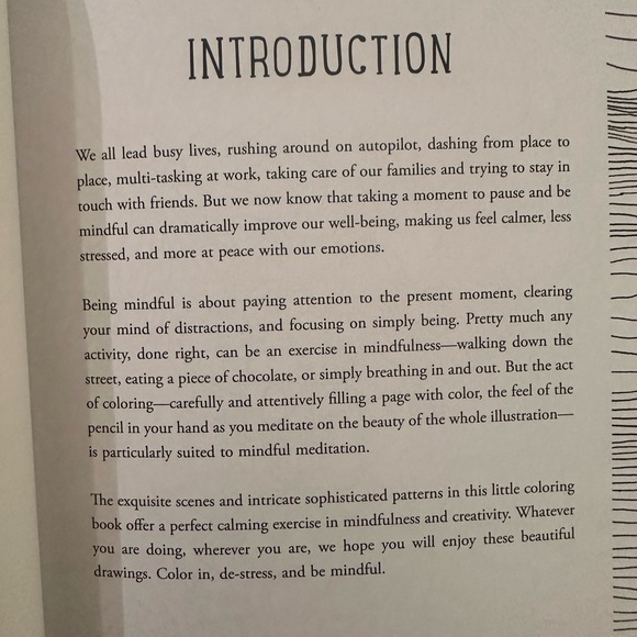 The Mindfulness Coloring book. Anti stress art therapy for busy people. NEW - Picture 4 of 7